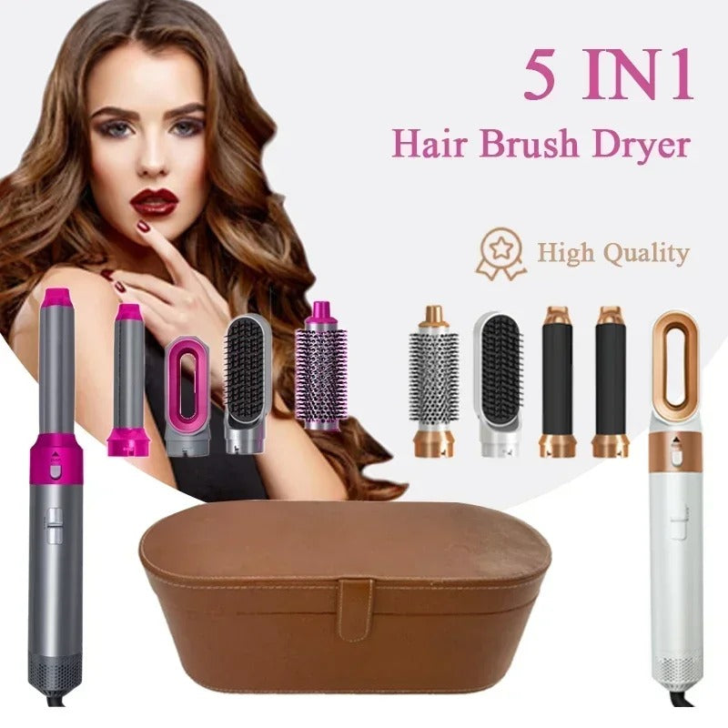 5-in-1 Hair Straightener Brush/Hair Dryer Set